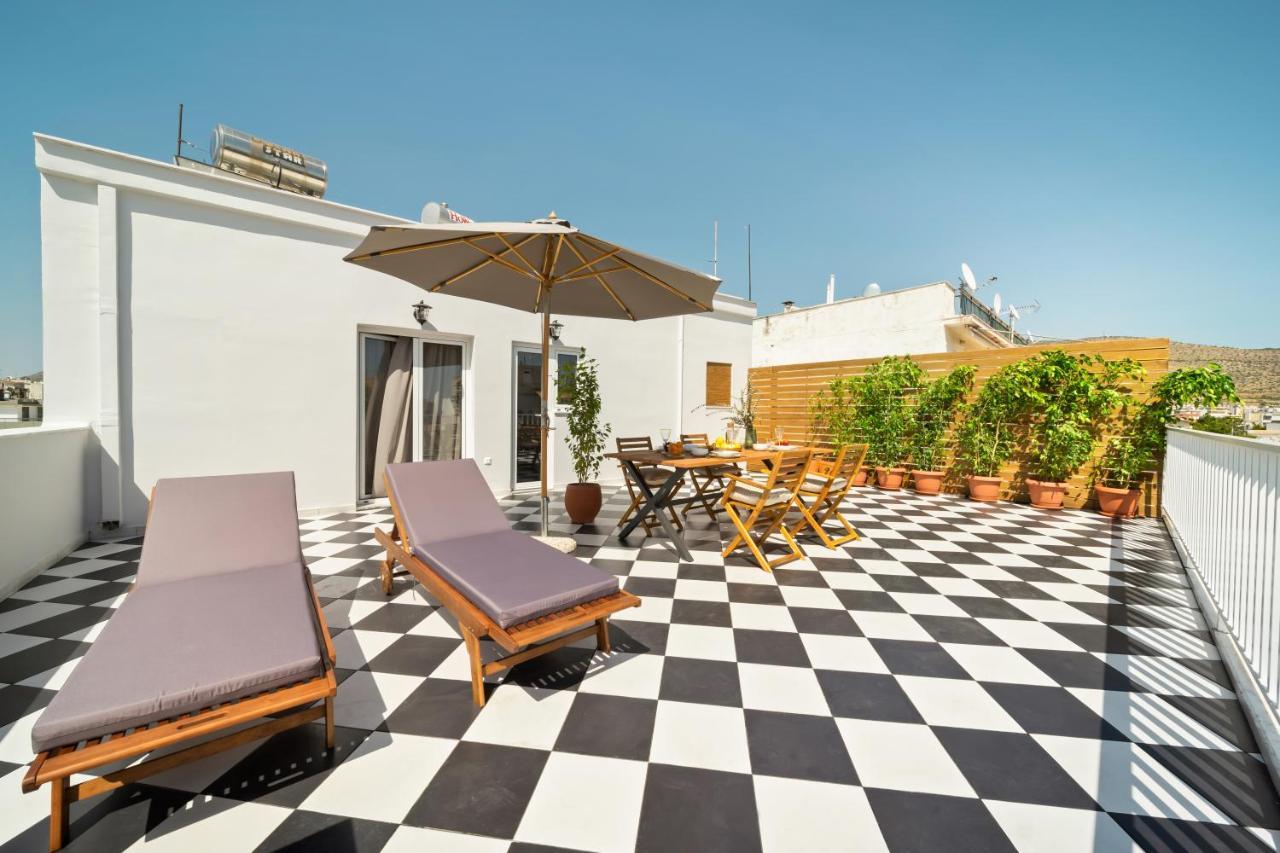 Luxurious Apartment With Big Sea View Terrace - Central Location Athena Bagian luar foto